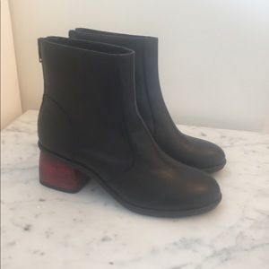Italian leather booties.